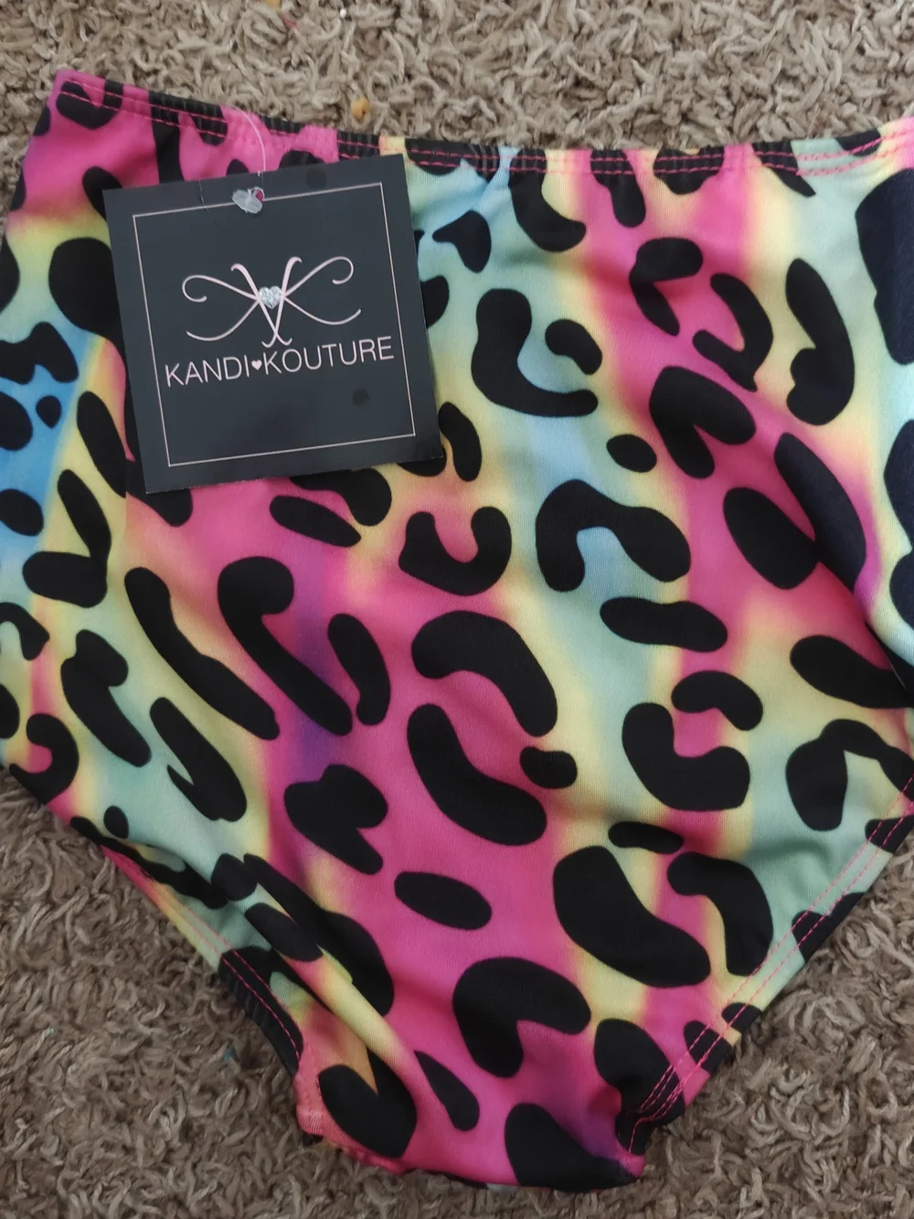 Kandi Kouture Rainbow Leopard Print Dance Briefs